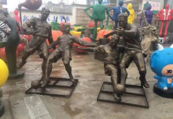 父子運(yùn)動(dòng)員銅雕廠家 男人和小孩銅像 公園運(yùn)動(dòng)員銅雕制作