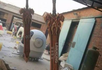 廣場(chǎng)刀劍銅雕廠家 青銅工藝品銅雕