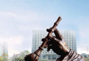 紫銅毛筆銅雕廠家 仿古文房四寶銅雕