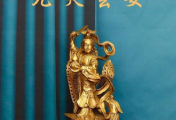 彩繪九天玄女神像廠家 紫銅九天神像銅雕