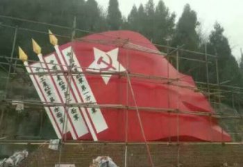 抽象黨建銅雕制作廠(chǎng)家 辦公室紅旗銅雕制作廠(chǎng)