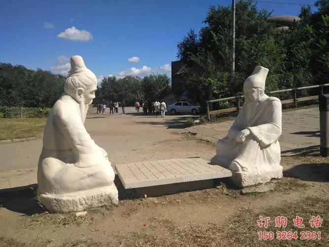街頭下棋雕塑廠家，童趣主題，公園雕塑小品