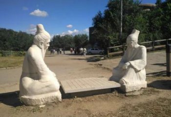 街頭下棋雕塑廠(chǎng)家，童趣主題，公園雕塑小品