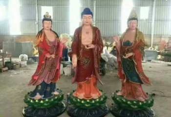 承接西方三圣佛像，家用神像，仿古西方三圣佛像廠家