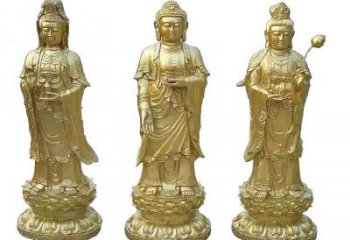 提供西方三圣銅佛像，仿古神像，大型銅佛像加工