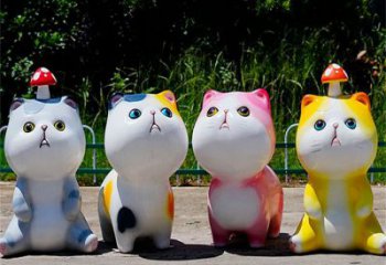 五指山房地產(chǎn)貓咪雕塑，仿古動漫雕塑，公園動物制造